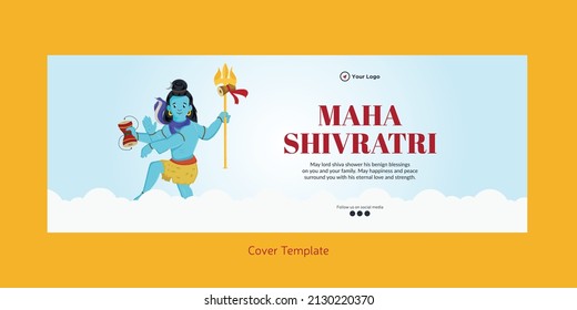 Traditional maha shivratri hindu festival cover page template.