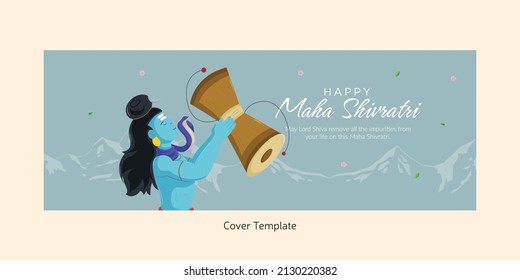 Traditional maha shivratri hindu festival cover page template.