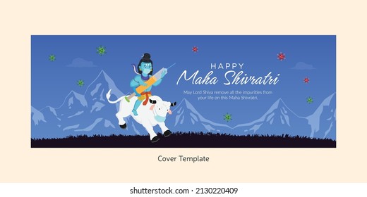 Traditional maha shivratri hindu festival cover page template.