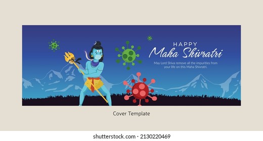 Traditional maha shivratri hindu festival cover page template.