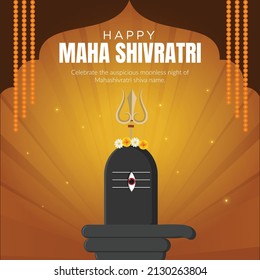 Traditional maha shivratri hindu festival banner design.