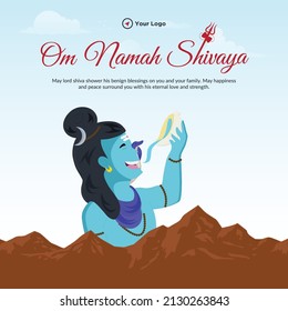 Traditional maha shivratri hindu festival banner design.