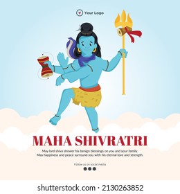 Traditional maha shivratri hindu festival banner design.