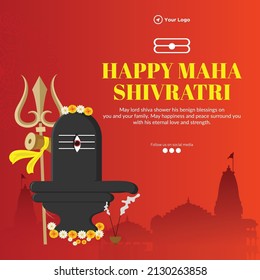 Traditional maha shivratri hindu festival banner design.