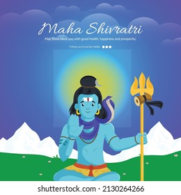 Traditional maha shivratri hindu festival banner design.