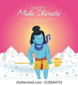 Traditional maha shivratri hindu festival banner design.
