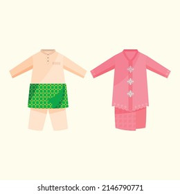 Traditional Malay Clothing - Flat icon Design