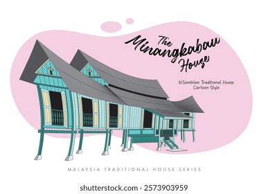 Traditional Malaysia Minangkabau Malay House Vector