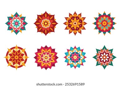 Mandala tradicional art pacote vetor intrincado e projetos simétricos para projetos culturais e criativos espirituais