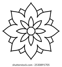 Traditional Mandala Art Vector Illustration – Intricate Geometric Pattern Design