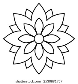 Traditional Mandala Art Vector Illustration – Intricate Geometric Pattern Design