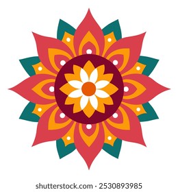 Traditional Mandala Art Vector Illustration – Intricate Geometric Pattern Design