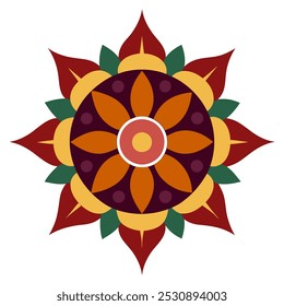 Traditional Mandala Art Vector Illustration – Intricate Geometric Pattern Design