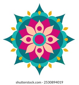 Traditional Mandala Art Vector Illustration – Intricate Geometric Pattern Design