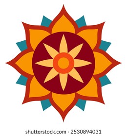 Traditional Mandala Art Vector Illustration – Intricate Geometric Pattern Design