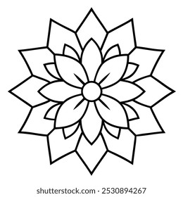 Traditional Mandala Art Vector Illustration – Intricate Geometric Pattern Design