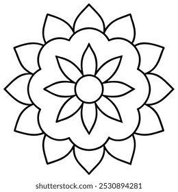 Traditional Mandala Art Vector Illustration – Intricate Geometric Pattern Design