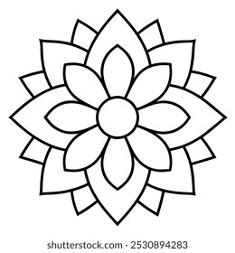 Traditional Mandala Art Vector Illustration – Intricate Geometric Pattern Design