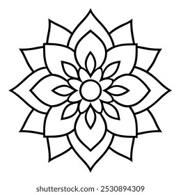 Traditional Mandala Art Vector Illustration – Intricate Geometric Pattern Design
