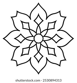 Traditional Mandala Art Vector Illustration – Intricate Geometric Pattern Design