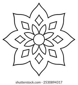 Ilustração tradicional do vetor da arte de Mandala - Projeto geométrico intrincado do padrão