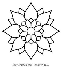 Traditional Mandala Art Vector Illustration – Intricate Geometric Pattern Design