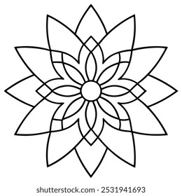 Traditional Mandala Art Vector Illustration – Intricate Geometric Pattern Design