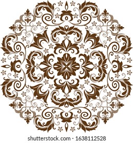 traditional mandala with brown color
