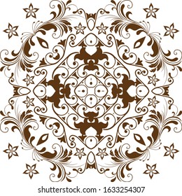 traditional mandala with brown colour