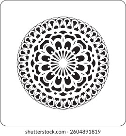 Traditional mandala design detailed line art