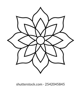 Traditional Mandala Design Line Art - Detailed Vector Illustration