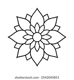 Traditional Mandala Design Line Art - Detailed Vector Illustration