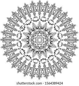  Traditional mandala pattern in one color on a separate layer.
