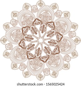 Traditional mandala pattern in one color on a separate layer.