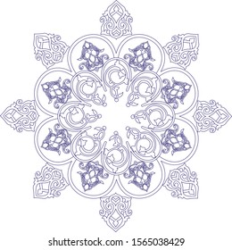 Traditional mandala pattern in one color on a separate layer.