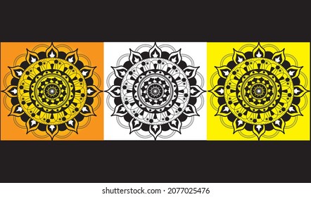 Traditional mandala patterns flower design vector.Sri lankan and indian culture.