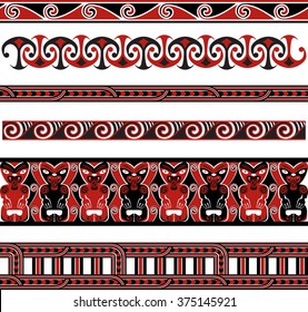 Traditional Maori Vector Borders and Patterns