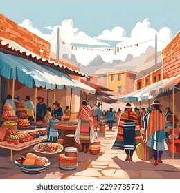 Traditional Market Foods Street Latin America