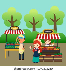 Traditional Market Illustration