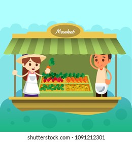 Traditional Market Illustration
