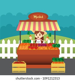 Traditional Market Illustration