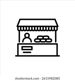 traditional market outline icon. food merchant black line illustration.