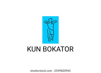 Arte marcial tradicional do Camboja "kun bokator". ícone da linha do vetor desportivo. sportman, posição de combate com escudo de bambu. ilustração do pictograma desportivo.