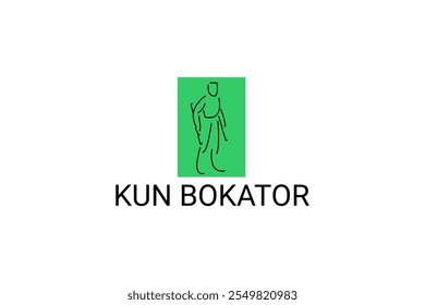 Arte marcial tradicional do Camboja "kun bokator". ícone da linha do vetor desportivo. sportman, posição de combate com escudo de bambu. ilustração do pictograma desportivo.