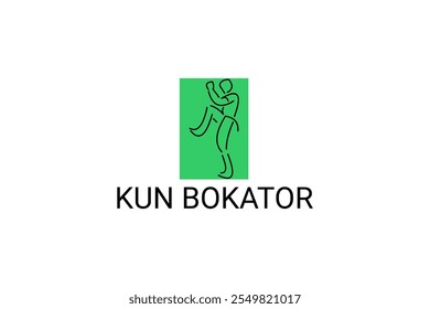 Arte marcial tradicional do Camboja "kun bokator". ícone da linha do vetor desportivo. sportman, posição de combate com escudo de bambu. ilustração do pictograma desportivo.