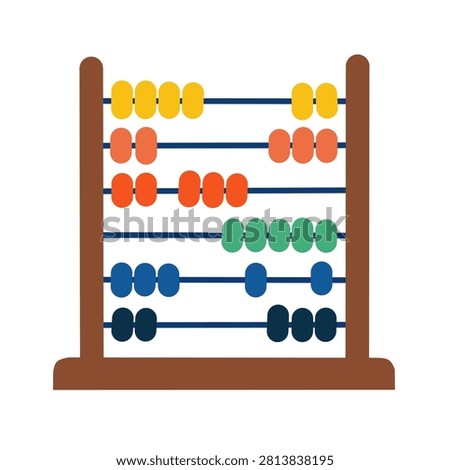 Traditional mathematics abacus in flat vector style for school kids counting icon