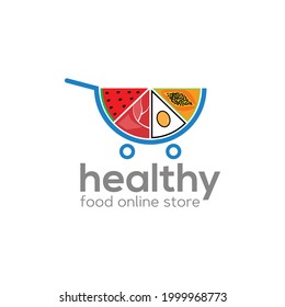 Traditional Meat and Vegetables on Plate Logo design vector template.