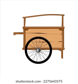 Traditional mercant cart illustration. Cart wood icon isolated on white