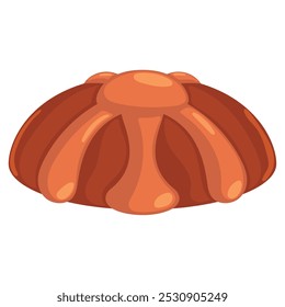 Traditional Mexican bread with orange glaze, Vector
