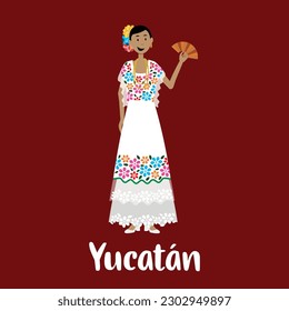 Traditional mexican clothes for women in the estate of Yucatan